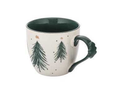 Zdjęcie: Kubek choinka zielona 460 ml z dekoracją na uchu ALTOM DESIGN