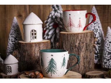 Zdjęcie: Kubek choinka zielona 460 ml z dekoracją na uchu ALTOM DESIGN