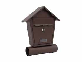 Skrzynka na listy Domek C5 z tubą brąz mat METRO