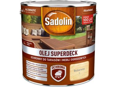 Zdjęcie: Olej do drewna 2,5 L bezbarwny Superdeck SADOLIN