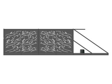 Zdjęcie: Brama przesuwna Melania 4,00 m, 1,50 m, stal ocynk+RAL7016 struktura prawa z automatem POLBRAM