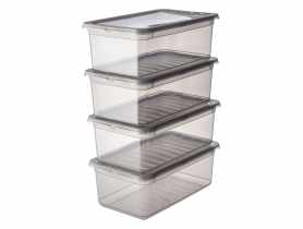 Zestaw pojemników clearbox Bea 4x5,5 L crystal grey KEEEPER