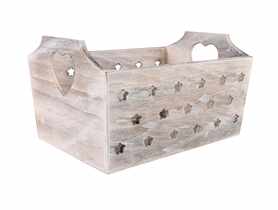 Skrzynka drewniana z wyciętym motywem 28,5x19x12,5/16 cm TIN TOURS
