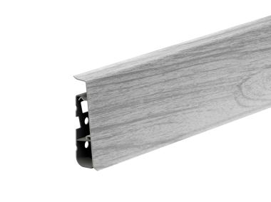 Zdjęcie: Listwa przypodłogowa PVC Hi Line Prestige 2,2x7,5 cm 2,50 m Dąb Szary Jasny Mat CEZAR