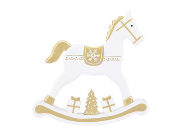 Zdjęcie: Figurka drewniana konik na biegunach 18,5x3x18 cm biała ALTOMDESIGN