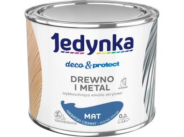 Zdjęcie: Emalia akrylowa Deco&Protect drewno i metal mat niebieski ciemny 0,2 L JEDYNKA