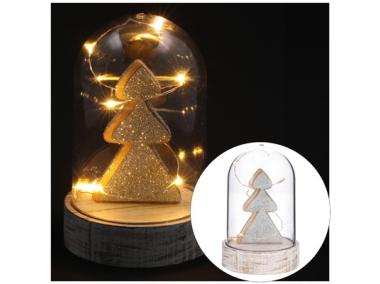 Zdjęcie: Dekoracja 10 LED z choinką 14,5 x 9,3 cm kolor światła ciepły biały JUMI