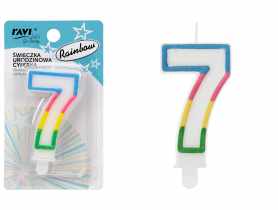 Świeczka urodzinowa Cyferka 7 Rainbow DECOR