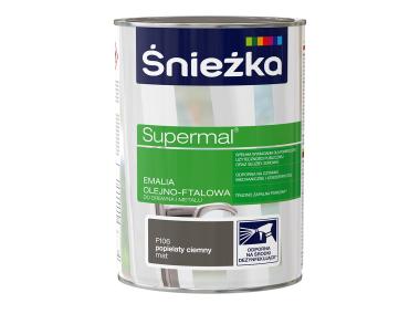 Zdjęcie: Emalia Supermal matowy popielaty ciemny F106 0,8L ŚNIEŻKA