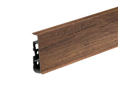 Zdjęcie: Listwa przypodłogowa PVC Hi Line Prestige 2,2x7,5 cm 2,50 m Orzech Blues Mat CEZAR