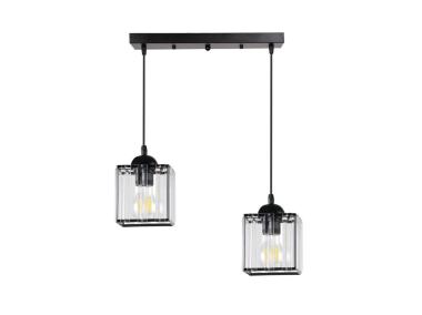Zdjęcie: Lampa wisząca Glassia 2X40 W E27 czarny CANDELLUX