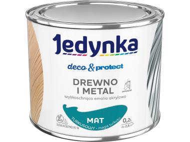 Zdjęcie: Emalia akrylowa Deco&Protect drewno i metal mat turkusowy 0,2 L JEDYNKA
