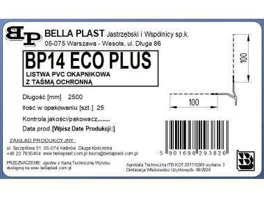 Zdjęcie: Listwa PVC okapnikowa z siatką BP14 Eco Plus L250 biała BELLA PLAST