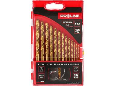 Zdjęcie: Wiertła do metalu HSSTiN DIN338 szlifowane 13 szt. 2-8 mm PROLINE