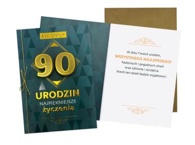 Zdjęcie: Karnet DK-1125 Urodziny 90 - cyfry, męskie KUKARTKA