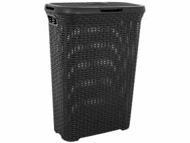 Kosz na bieliznę Rattan 40 L ciemnoszary GALICJA