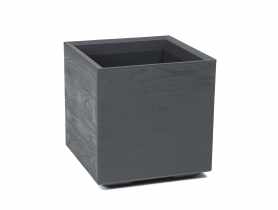 Kwietnik Karo 400x400x400 mm deska recycled, antracyt LAMELA