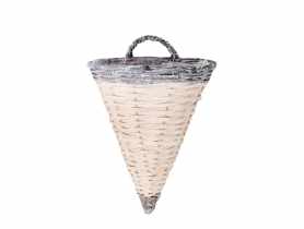Stożek wiklinowy na ścianę 28x20x36/43 cm TIN TOURS