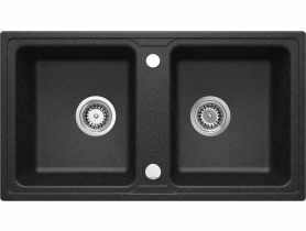 Zlewozmywak granitowy Galactic 2 - komorowy grafitowy 78x43,5x18 cm DEANTE