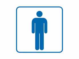 Oznaczenie "WC męskie" 14,8x14,8 cm folia METRO
