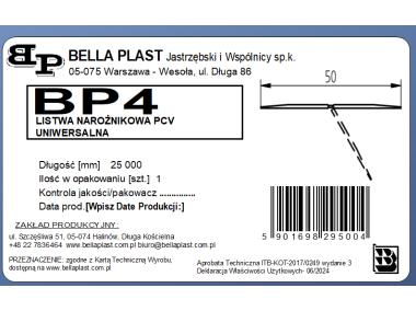 Zdjęcie: Kątownik PVC uniwersalny w rolce BP4 L25 m BELLA PLAST