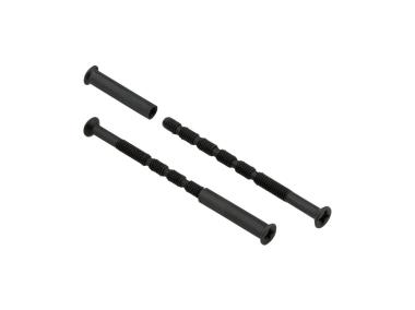 Zdjęcie: Śruba i nakrętka do klamki M4x60 mm łamana czarna, 2 sztuki METRO