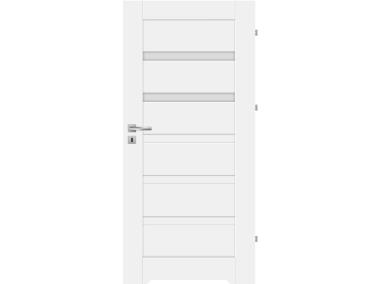 Zdjęcie: Drzwi wewnętrzne Credo 70L biały, mleczna szyba, podcięcie NAWADOOR