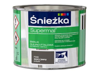 Zdjęcie: Emalia Supermal szary jasny F566 0,2L ŚNIEŻKA
