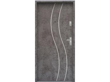 Zdjęcie: Drzwi wejściowe do mieszkań Bastion R-59 Beton ołówkowy 80 cm (NW) lewe ODP KR CENTER