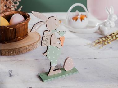 Zdjęcie: Figurka drewniana Uśmiechnięty Pan Zając 21x15 cm ALTOMDESIGN
