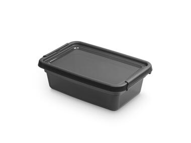 Zdjęcie: Pojemnik z pokrywką i klipsami 19x28x9 cm 3 L Coal (2312) Basestore ORPLAST