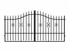 Brama dwuskrzydłowa Iga 3,50 m, 1,20-1,50 m, ocynk+ RAL9005 POLBRAM