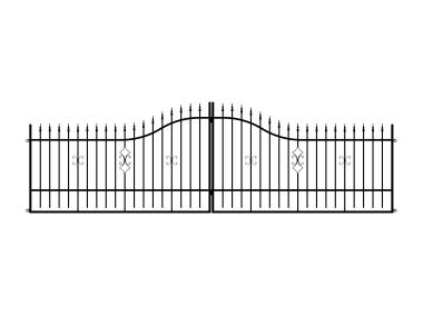 Zdjęcie: Brama dwuskrzydłowa Iga 5,00 m, 1,20-1,50 m, ocynk+RAL9005 POLBRAM