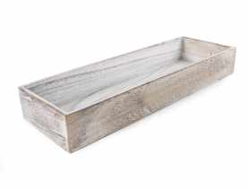 Doniczka drewniana 39,5x13,5x5,5 cm podłużna TIN TOURS