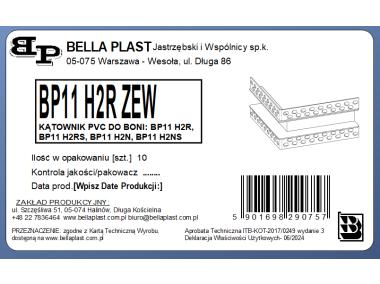 Zdjęcie: Kątownik zewnętrzy BP11 H2R ZEW biały BELLA PLAST