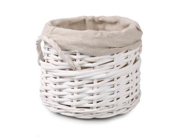 Zdjęcie: Kosz wiklinowy z materiałem 19x17x15 cm okrągly TIN TOURS