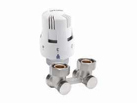 Zestaw termostatyczny kątowy Thermo Set Fusion 3 - 2 elementowy niklowany VALVEX