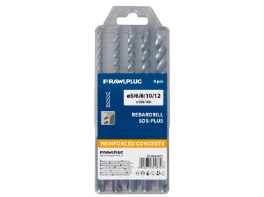 Zdjęcie: Zestaw wierteł Rebardrill SDS Plus 6x100x160 mm; 8x100x160 mm, 10x100x160 mm, 3 szt. RAWLPLUG