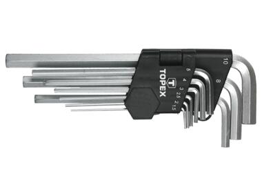 Zdjęcie: Klucze sześciokątne 1.5-10 mm, zestaw 9 sztuk TOPEX