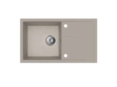 Zdjęcie: Zlewozmywak granitowy Bravo New 1-komorowy piaskowy 76x44x19,5 cm syfon manualny MILÓ