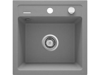 Zdjęcie: Zlewozmywak Zorba szary metalik granit 1K B/O 440x440x184 3,5", space saver DEANTE