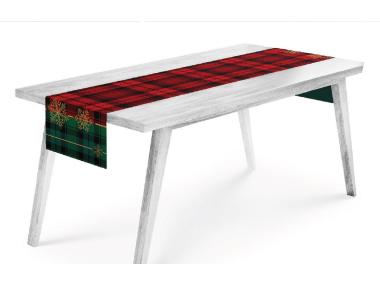 Zdjęcie: Bieżnik świąteczny 40 x 140 cm zielono - czerwony EUROFIRANY