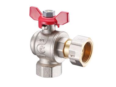 Zdjęcie: Zawór kulowy kątowy z ruchomą nakrętką S30 W/W 3/4"X3/4" z motylkiem CALIDO