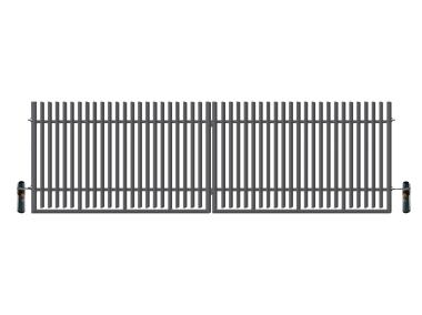 Zdjęcie: Brama dwuskrzydłowa Anika 5,00 m, 1,50 m, z automatem stal ocynk+RAL7016 struktura POLBRAM