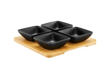 Zdjęcie: Komplet 4 salaterek Natural podstawa bambusowa AMBITION