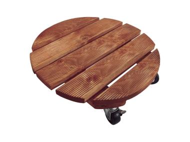 Zdjęcie: Podstawka drewniana na kółkach pod doniczkę Flora Roll, fi40 cm, FSC-FR, naturalny NORTENE