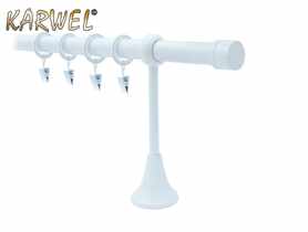 Karnisz pojedynczy Victoria fi 19 mm - 240 cm biały zaślepka folia KARWEL