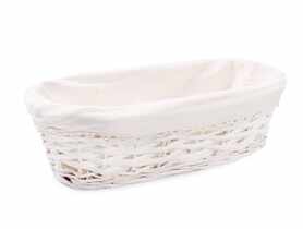 Kosz wiklinowy z materiałem 35x18x9 cm owalny TIN TOURS