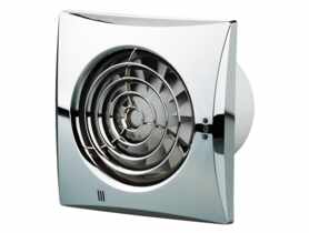 Wentylator osiowy 100 mm z timerem i higrostatem cichy, chrom VENTIKA
