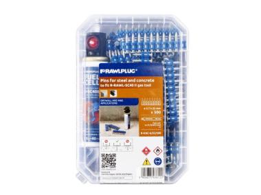 Zdjęcie: Gwoździe na plastiku do betonu do osadzaka SC40 22 mm twardość 57-60 hrc 500 szt.+ 1 gaz RAWLPLUG